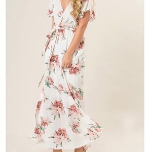White floral maxi dress